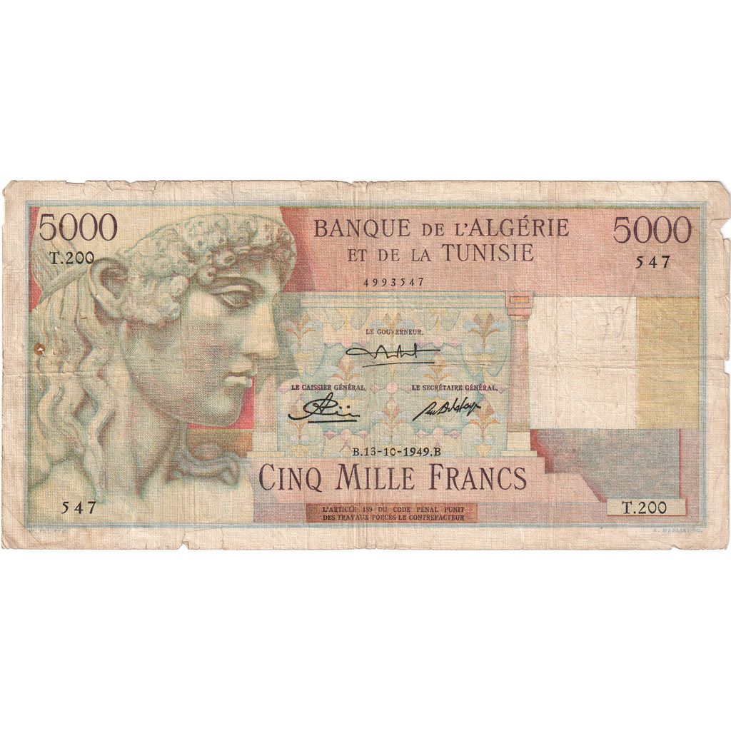 Algérie, 5000 Francs, 13-10-1949, B
