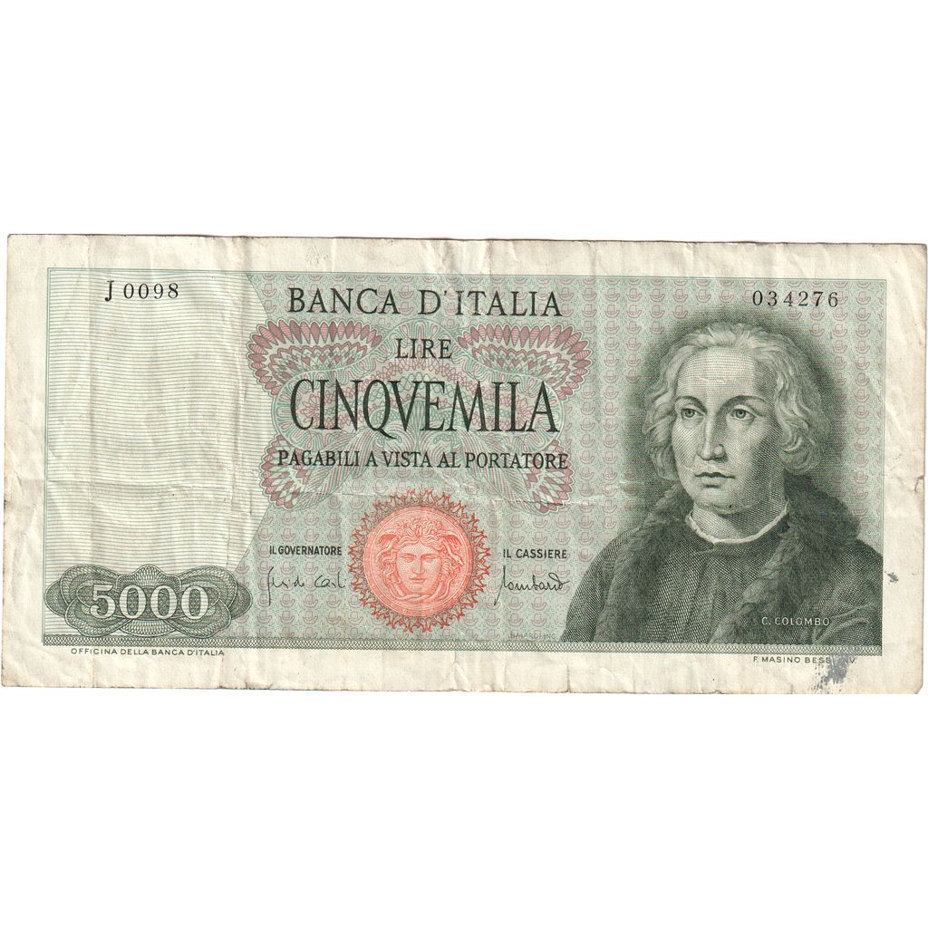 Italy, 5000 Lire, 1964-09-03, VF(20-25)