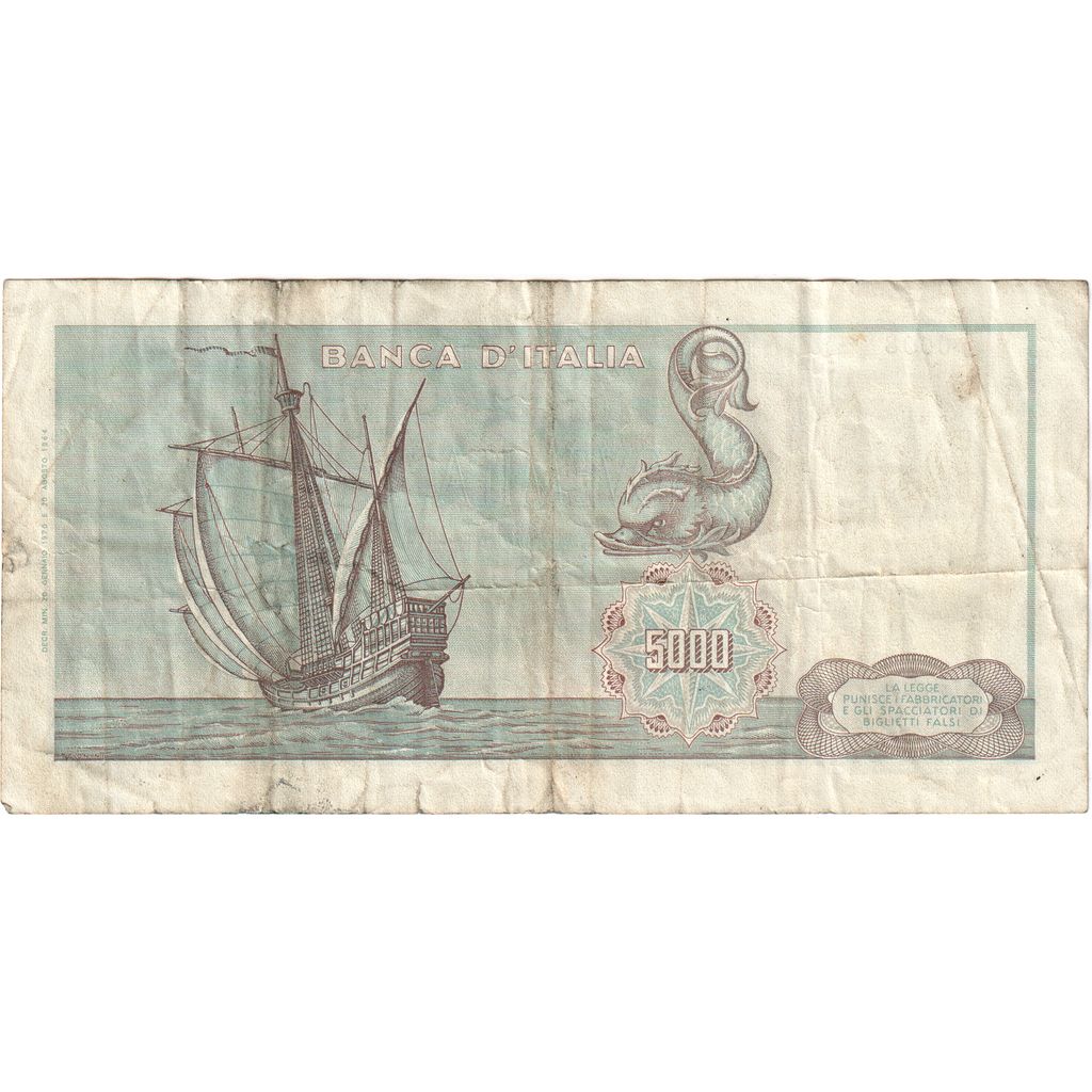 Italy, 5000 Lire, 1964-09-03, VF(20-25)