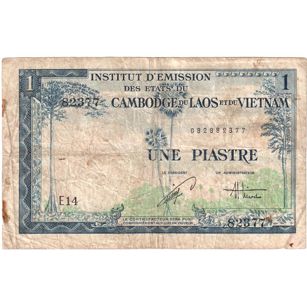 Francuskie Indochiny, 1 Piastre = 1 Dong, AG(1-3)