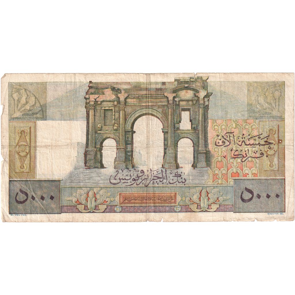 Tunísia, 5000 Francs, 10-3-1950, VF(20-25)