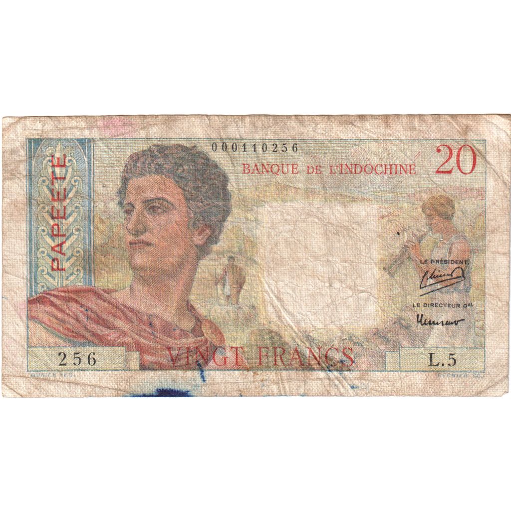 New Caledonia, 20 Francs, NOUMÉA, VF(20-25)