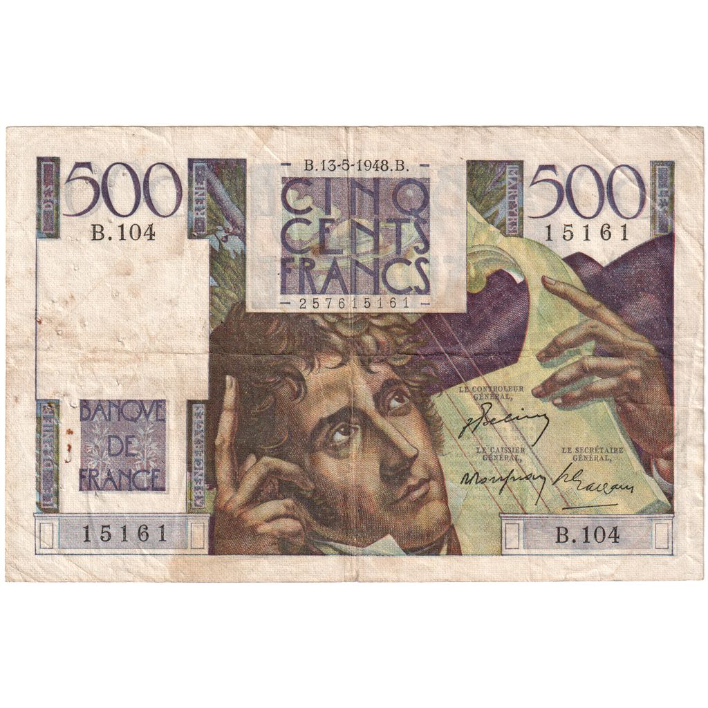 Francia, 500 Francs, Chateaubriand, 1948-05-13, B.104, BB