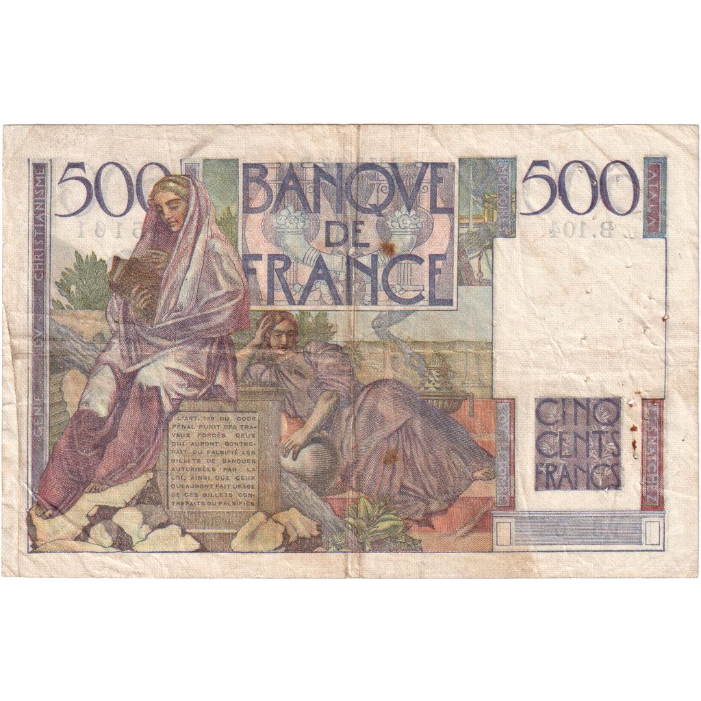 Francia, 500 Francs, Chateaubriand, 1948-05-13, B.104, BB