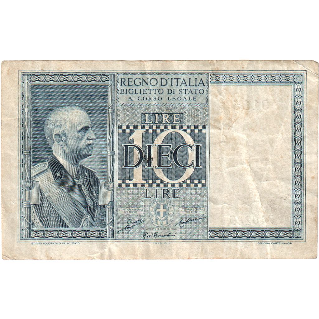 Italy, 10 Lire, EF(40-45)