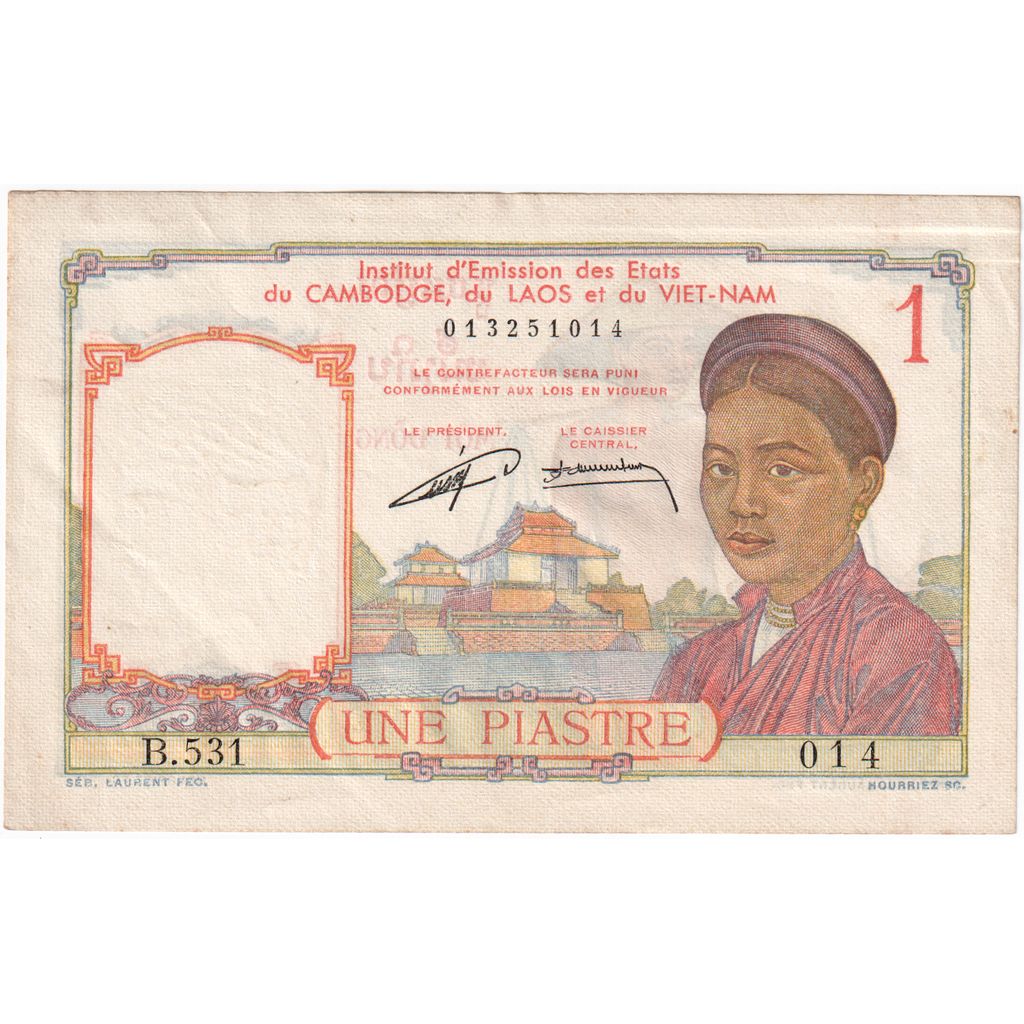 Indocina francese, 1 Piastre, SPL-