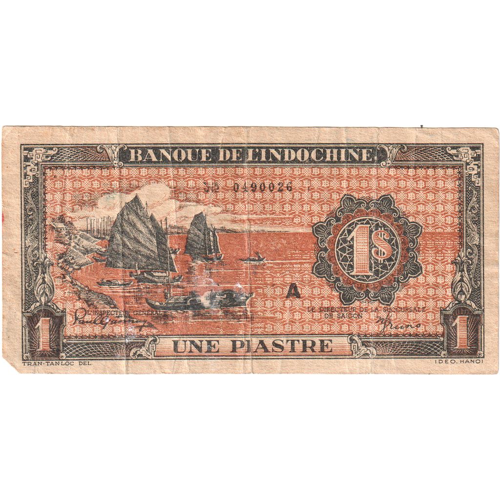 French Indochina, 1 Piastre, EF(40-45)