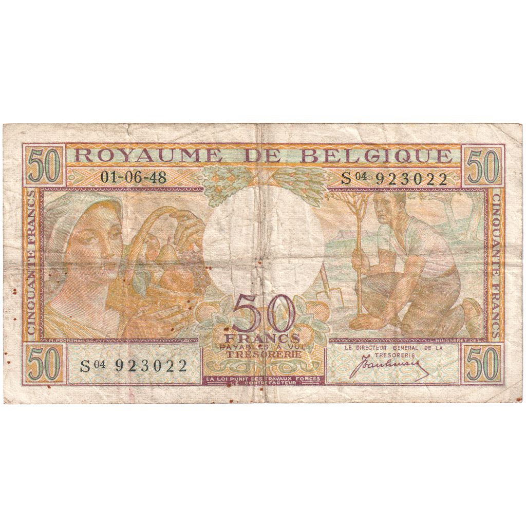 Belgio, 50 Francs, 01-06-48, BB