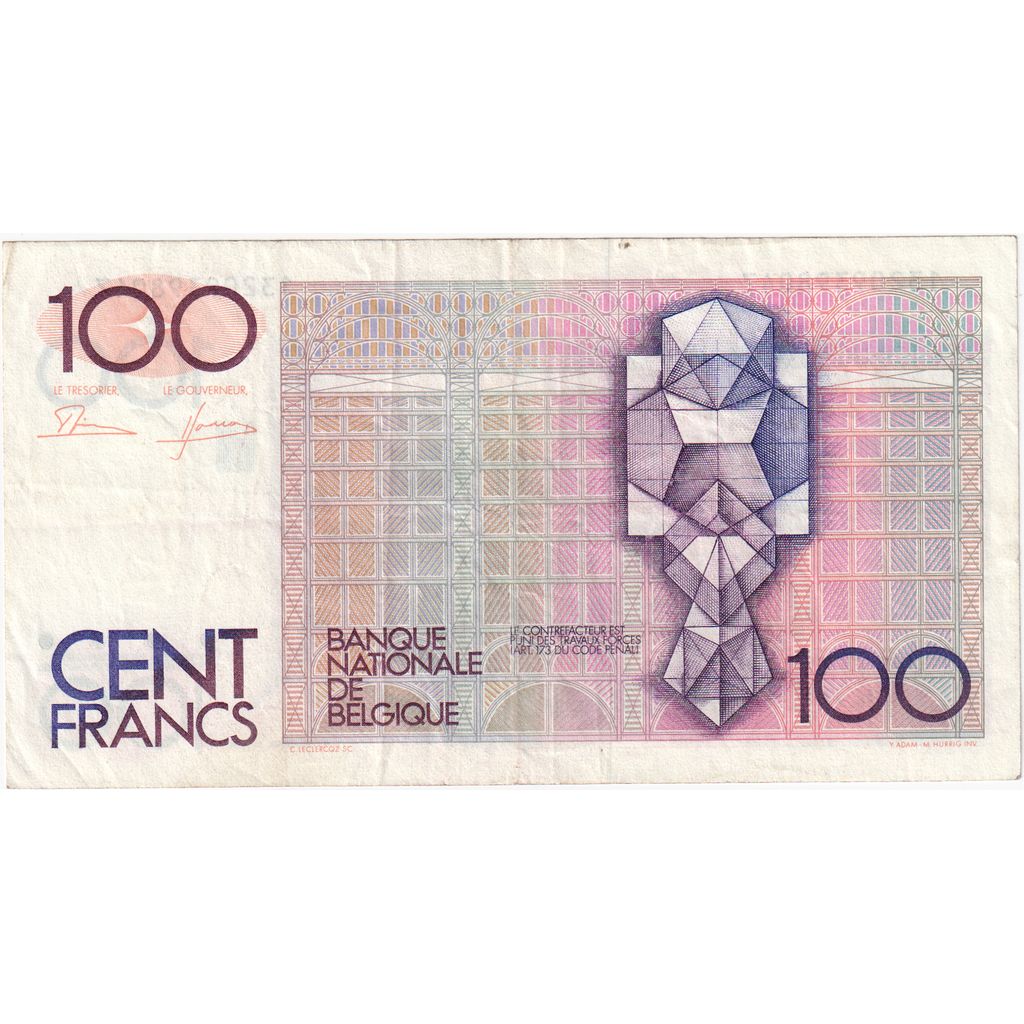 Belgium, 100 Francs, VF(20-25)