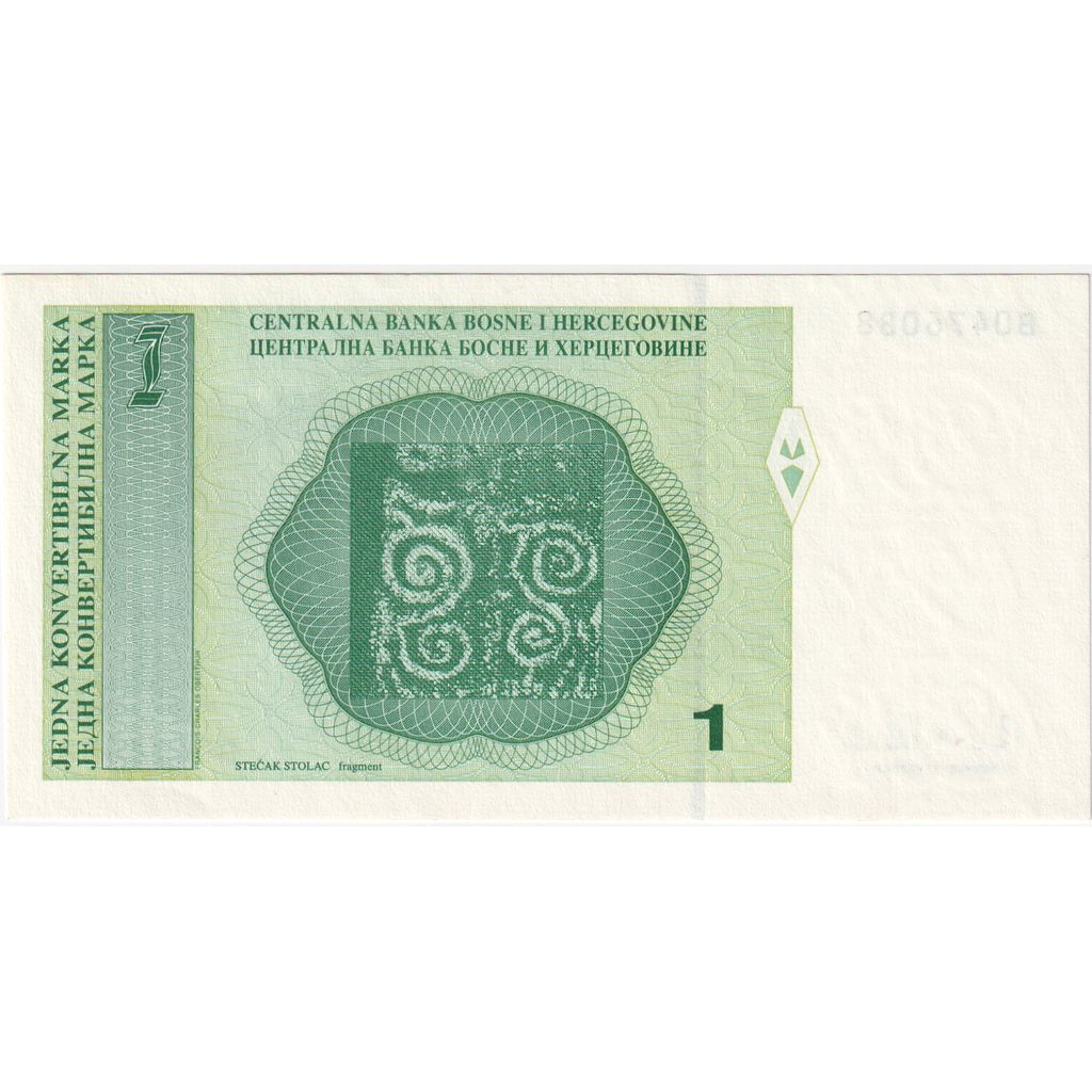 Bosnia and Herzegovina, 1 Convertible Marka, UNC(65-70)