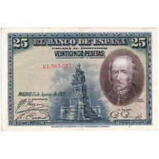 Spain, 25 Pesetas, 1928-08-15, EF(40-45)