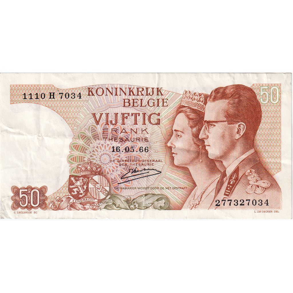 Belgium, 50 Francs, 1966-05-16, VF(20-25)