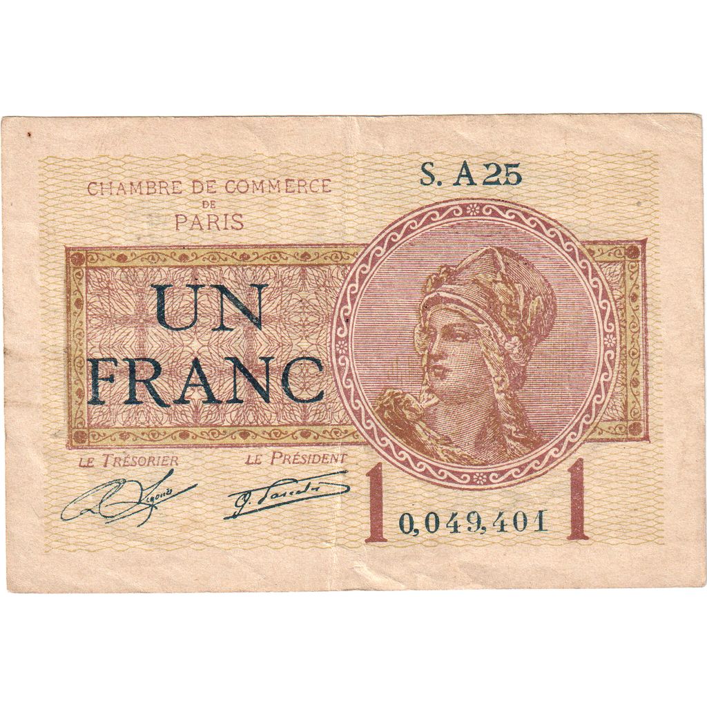 France, 1 Franc, 1920-03-10, S.A25 0,049,401, EF(40-45), Pirot:97-23