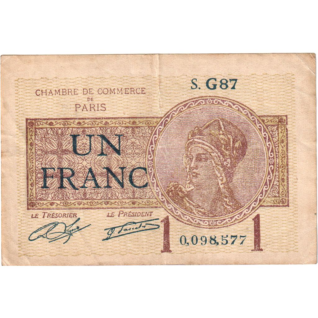 Francja, 1 Franc, 1920-03-10, S.G87 0,098,577, EF(40-45), Pirot:97-23