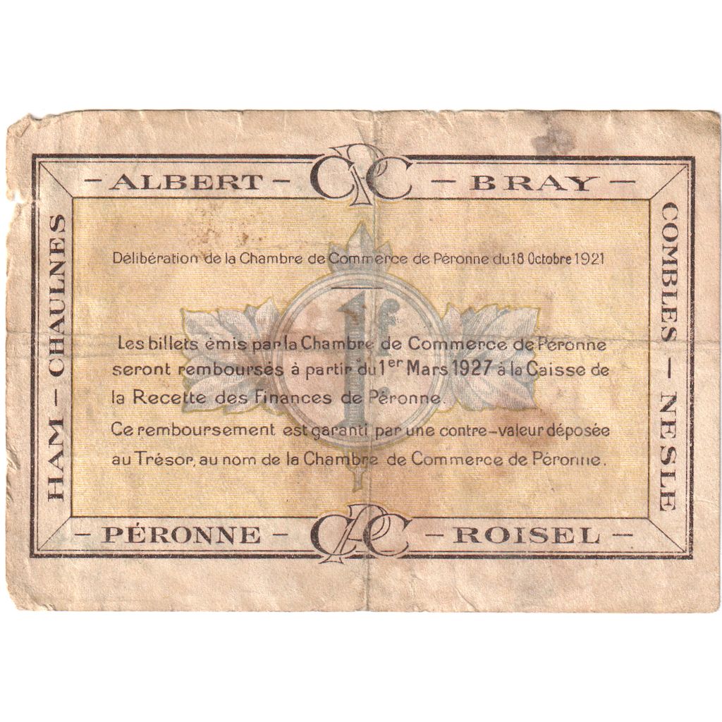 Frankrijk, 1 Franc, 1921-10-18, 349736, TB, Pirot:99-4