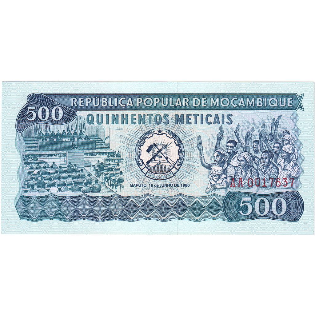 Mozambik, 500 Meticais, 1986-06-16, VF(20-25)