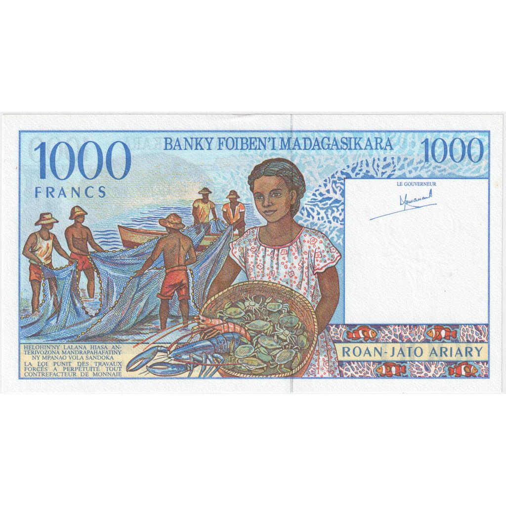 Madagascar, 1000 Francs = 200 Ariary, SPL-