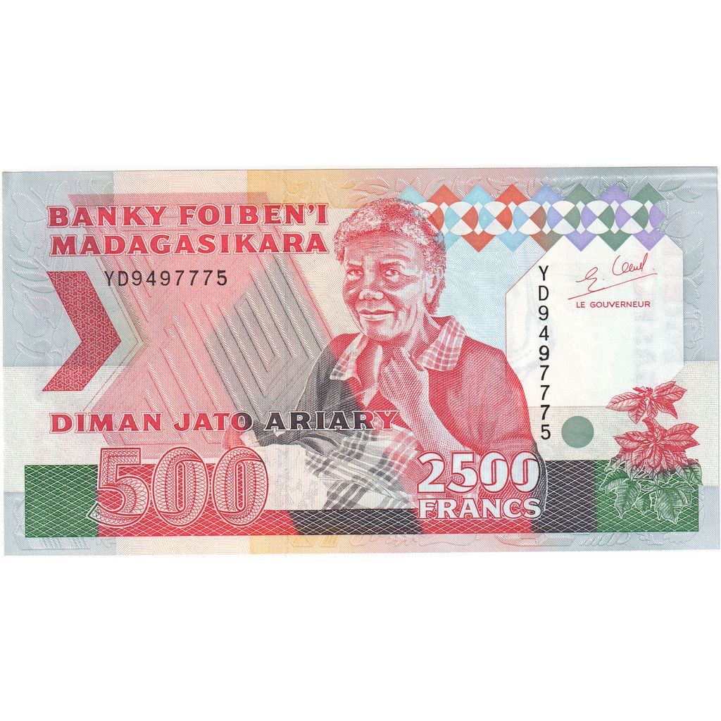 Madagascar, 2500 Francs = 500 Ariary, SPL+