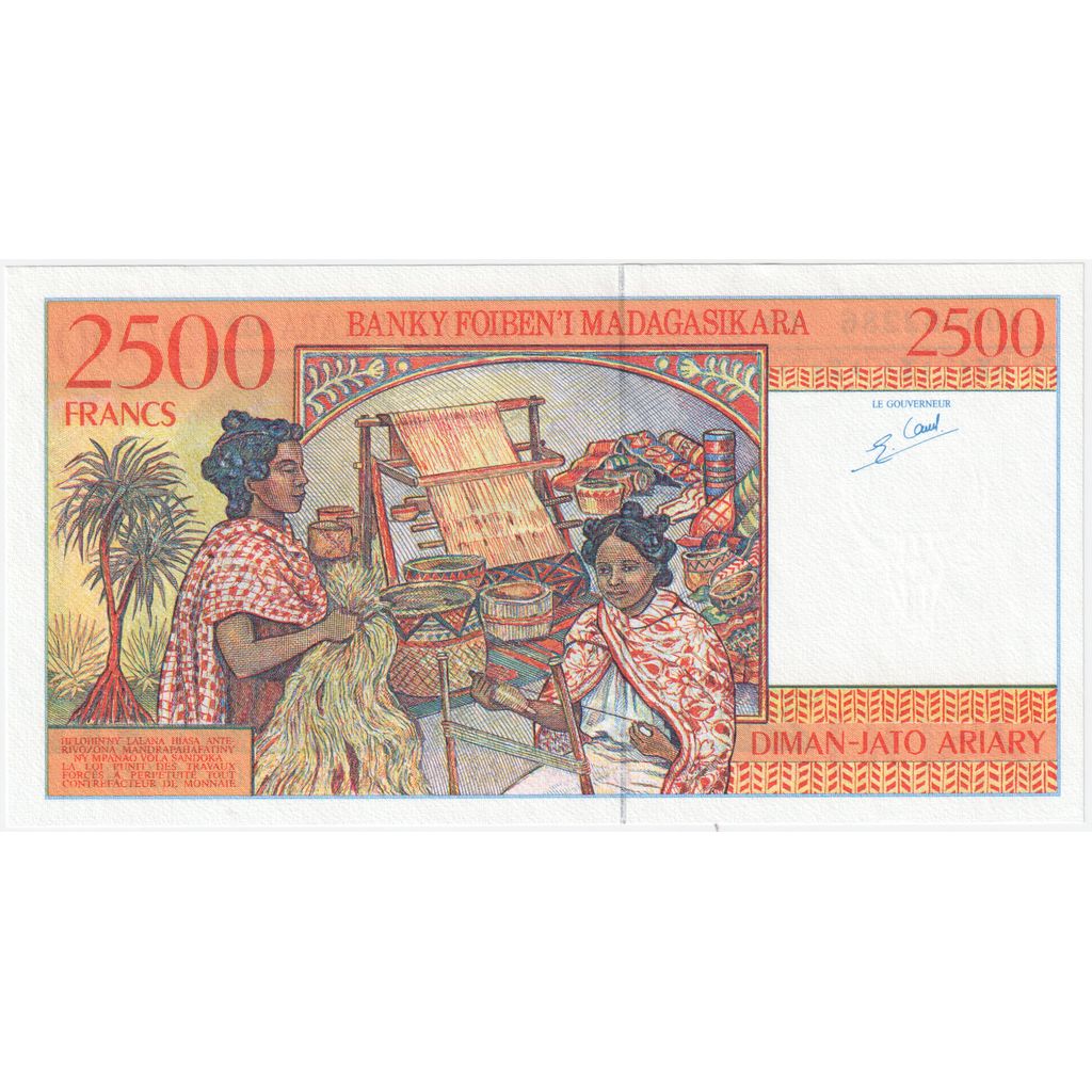 Madagascar, 2500 Francs = 500 Ariary, BB