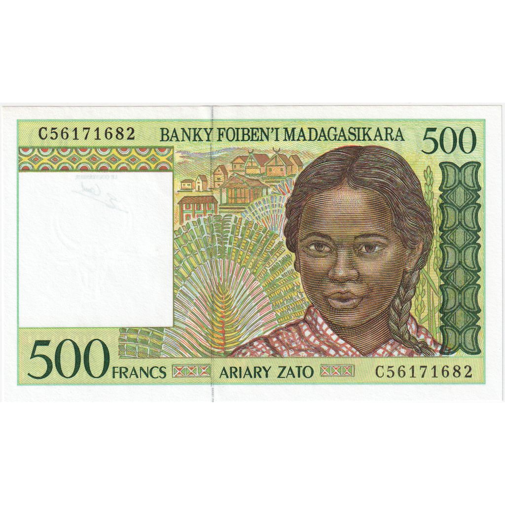 Madagascar, 500 Francs = 100 Ariary, VF(20-25)