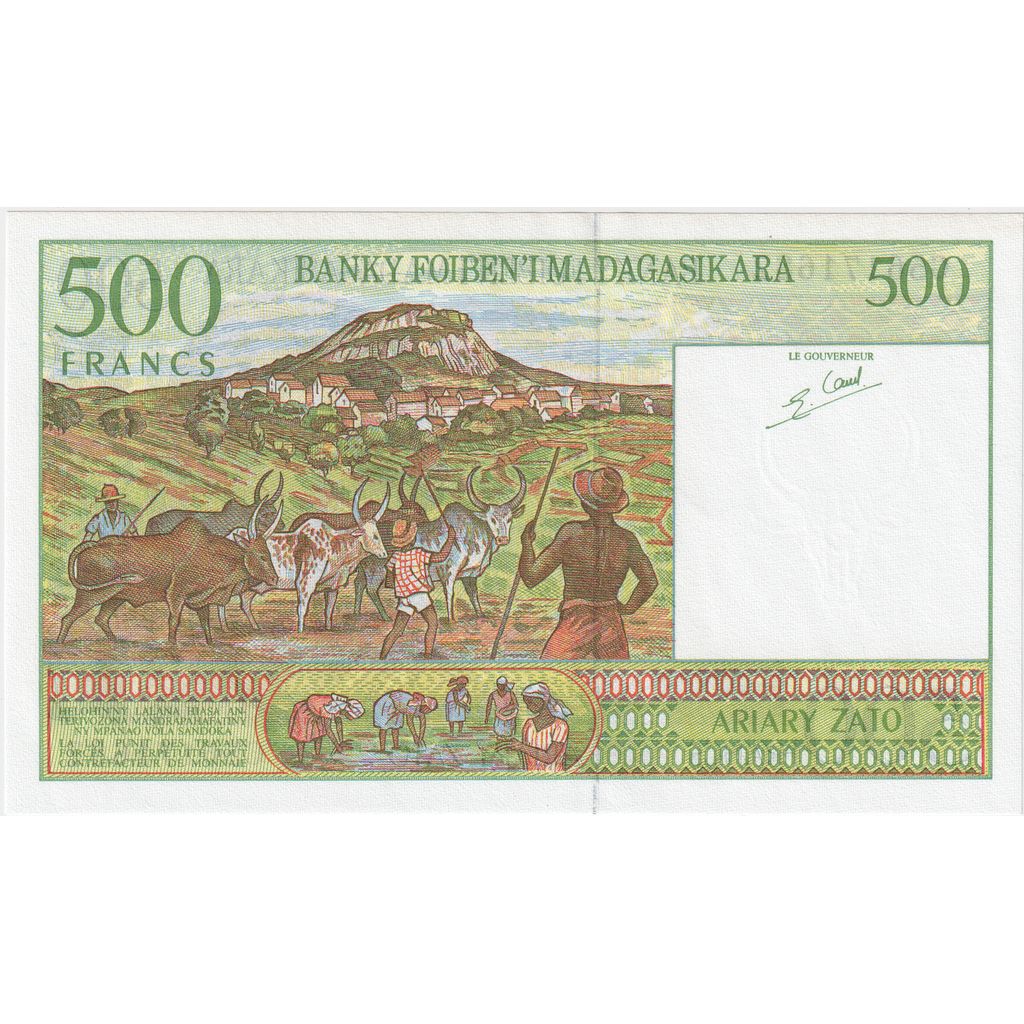 Madagascar, 500 Francs = 100 Ariary, VF(20-25)