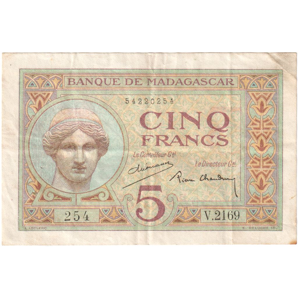 Madagascar, 5 Francs, BB