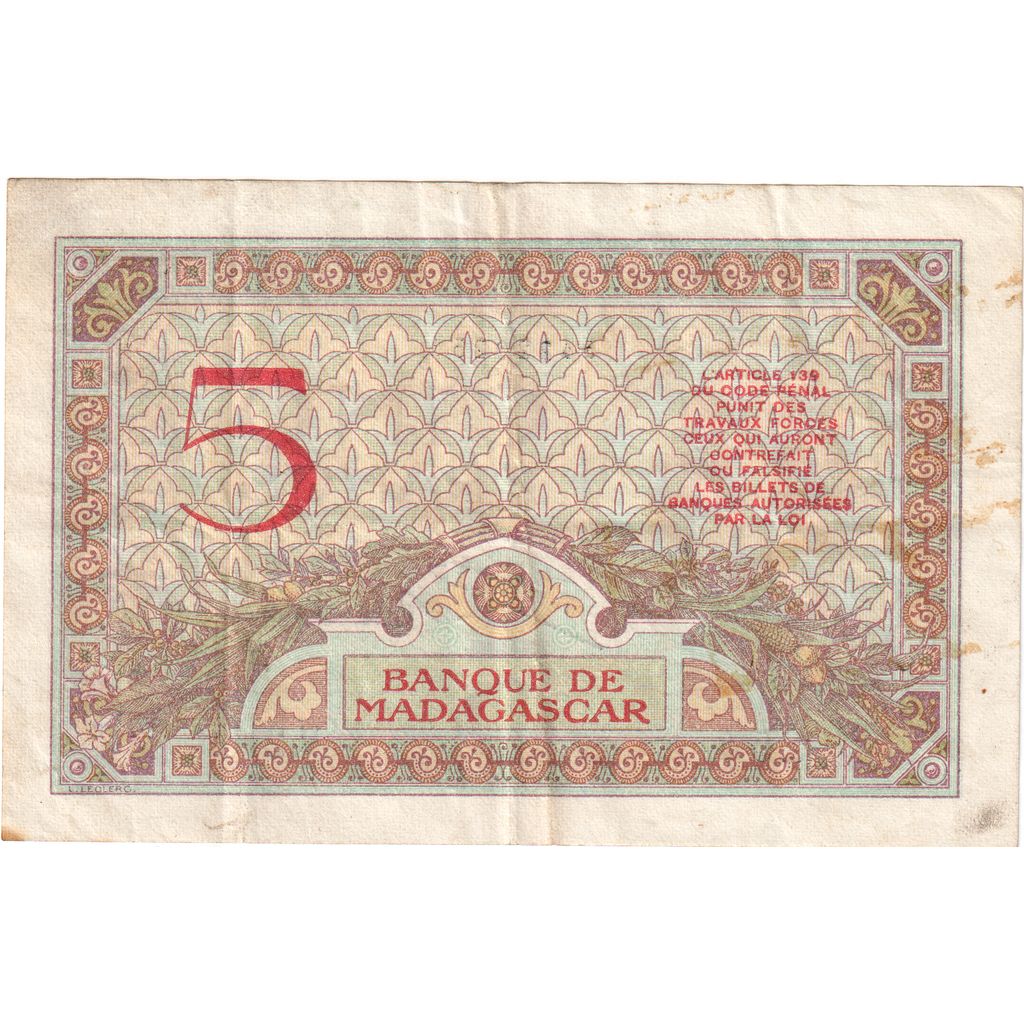 Madagascar, 5 Francs, BB