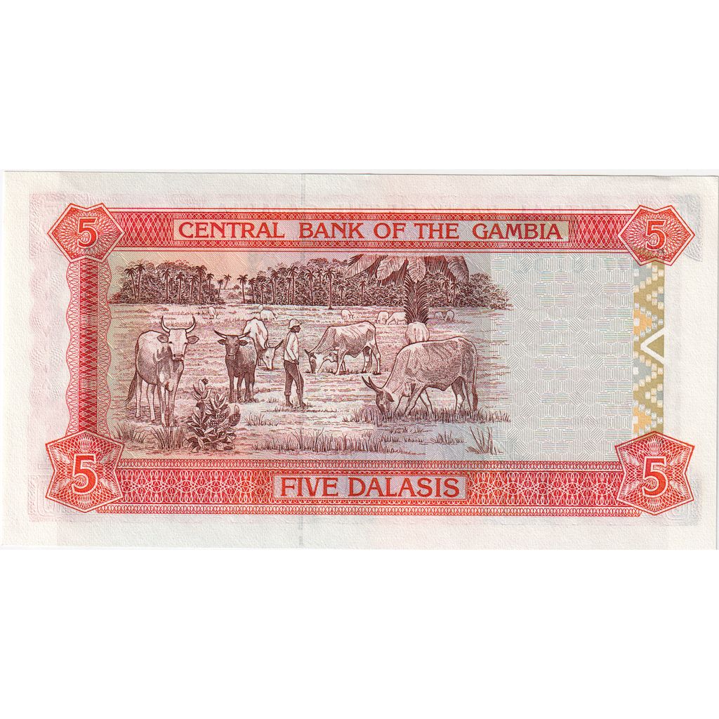 The Gambia, 5 Dalasis, UNC(65-70)