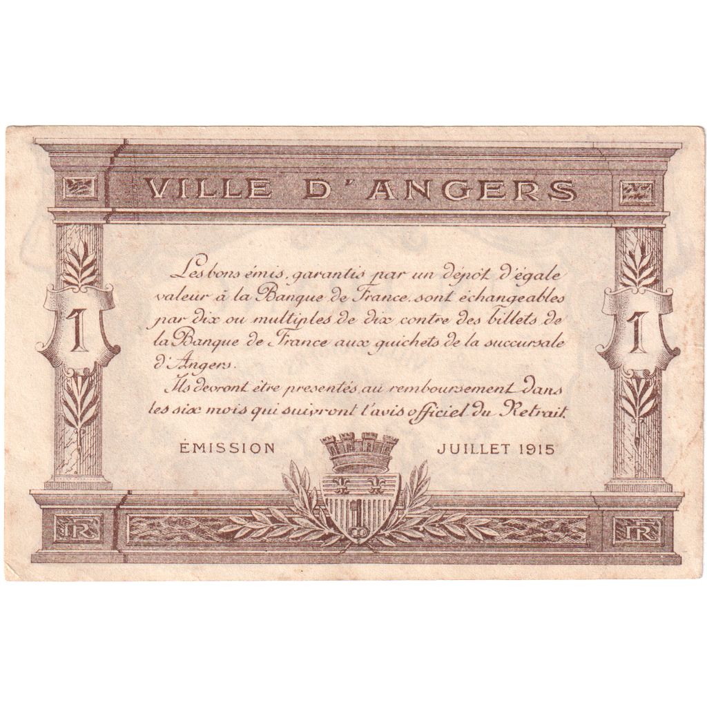 Francja, Poitiers, 1 Franc, 1915 Octobre, H4 65106, VG(8-10), Pirot:101-6