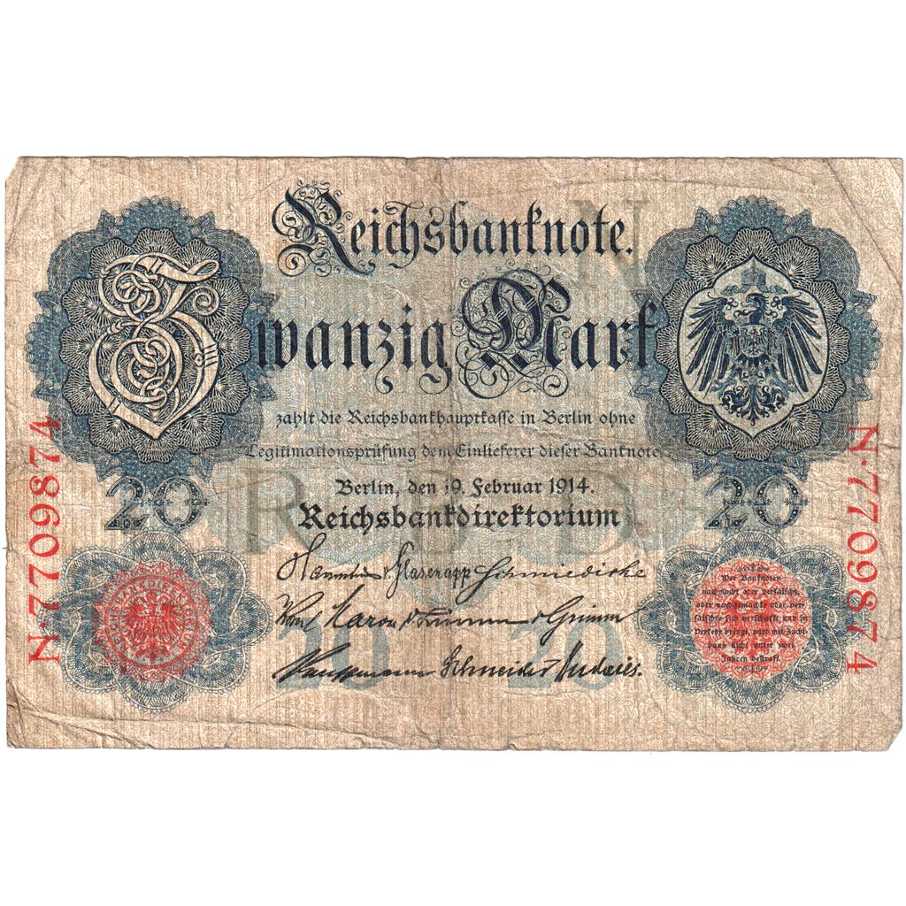 Germania, 20 Mark, 1908-02-07, B