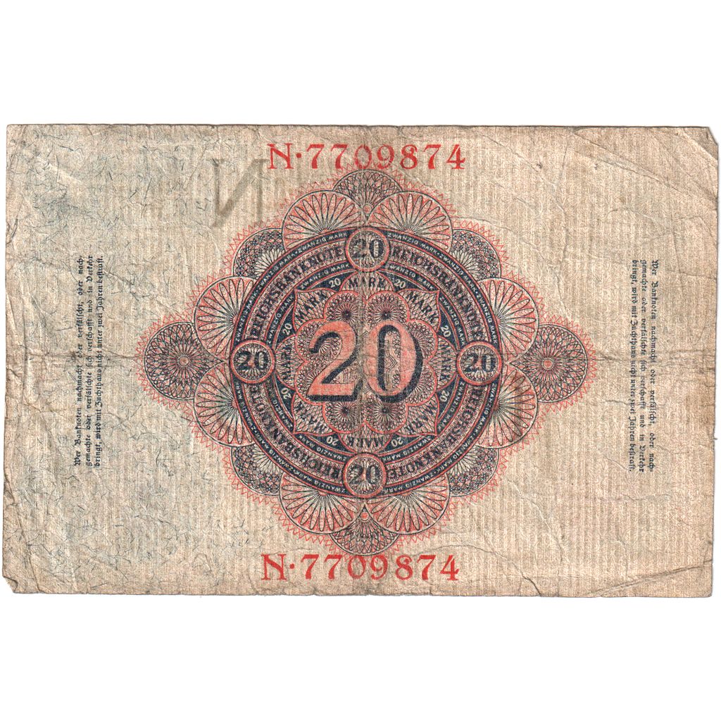 Germania, 20 Mark, 1908-02-07, B