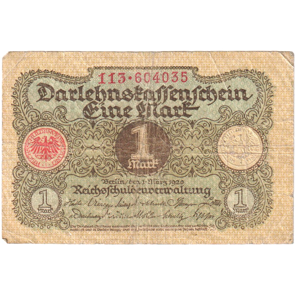 Alemanha, 1 Mark, VF(20-25)