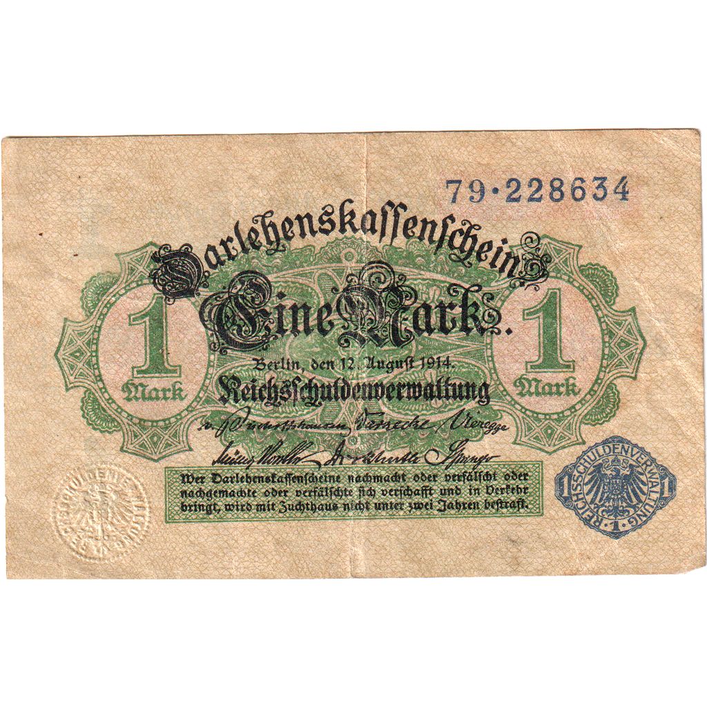 Deutschland, 1 Mark, 1914-08-12, UNZ-