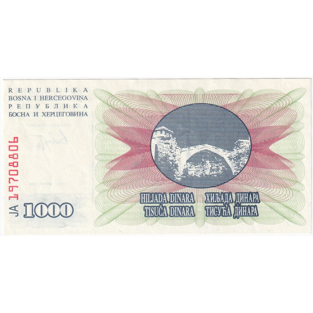Bośnia-Hercegowina, 1000 Dinara, 1992-07-01, UNC(65-70)