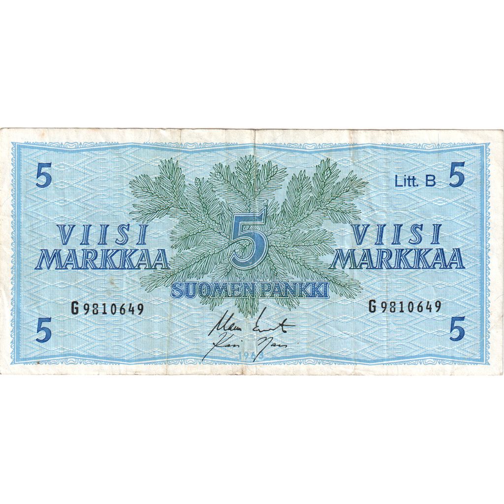 Finland, 5 Markkaa, EF(40-45)