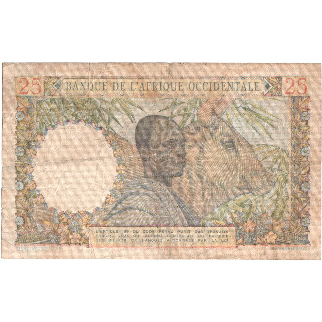 África oriental francesa, 25 Francs, 1949-06-29, BC