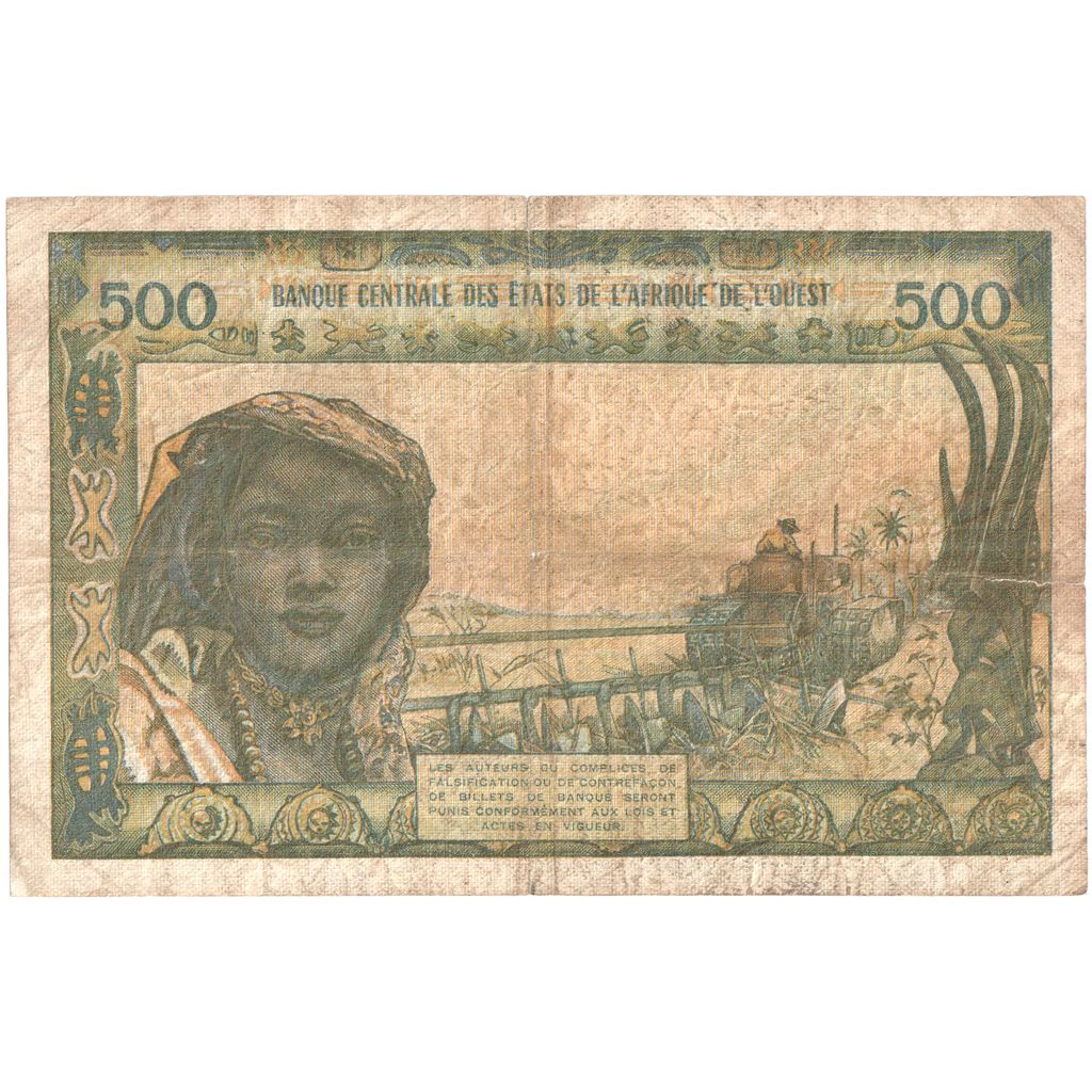 West African States, 500 Francs, VF(30-35)