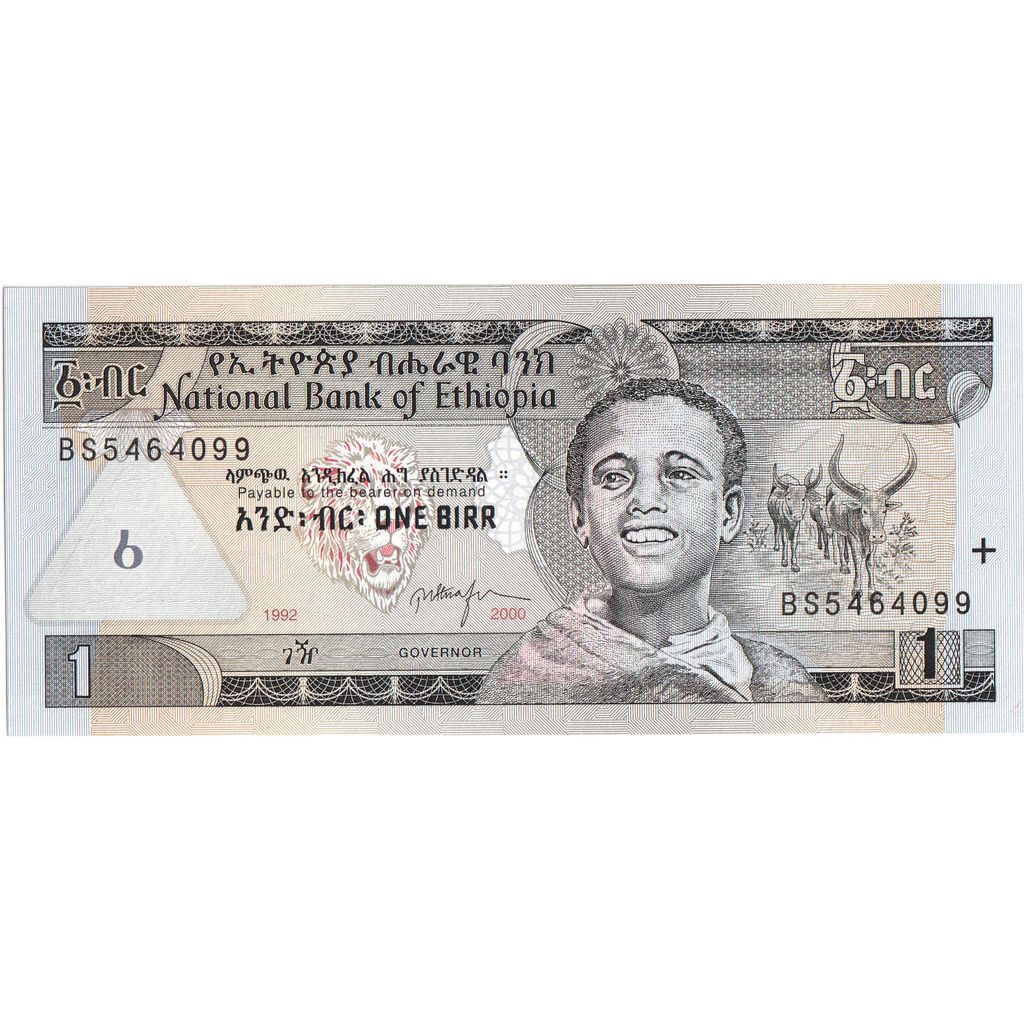 Banknote, Ethiopia, 1 Birr, 2000 EE 1992, KM:46b, UNC(65-70)