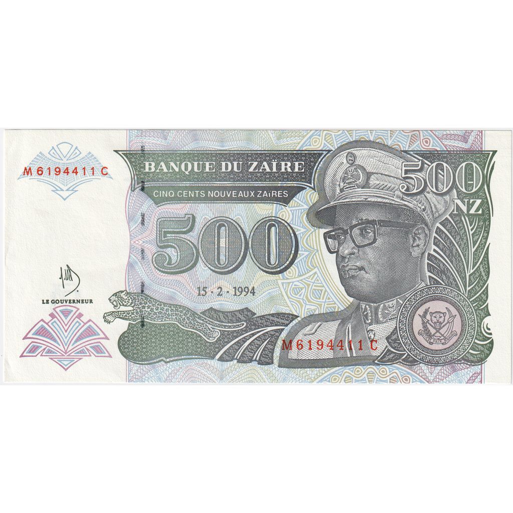 Banknote, Zaire, 500 Nouveaux Zaïres, 1994, 1994-02-15, KM:64a, UNC(64)
