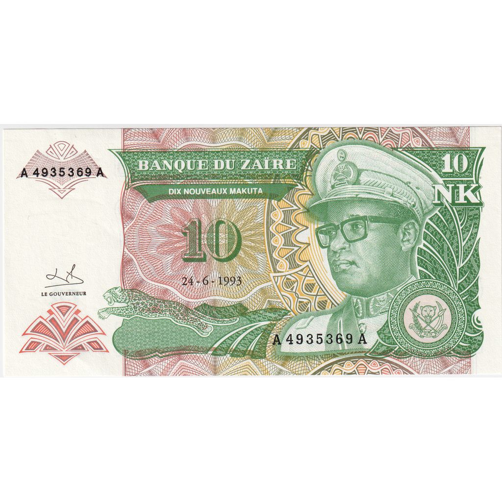 Zaïre, 10 Nouveaux Makuta, 1993-06-24, NIEUW