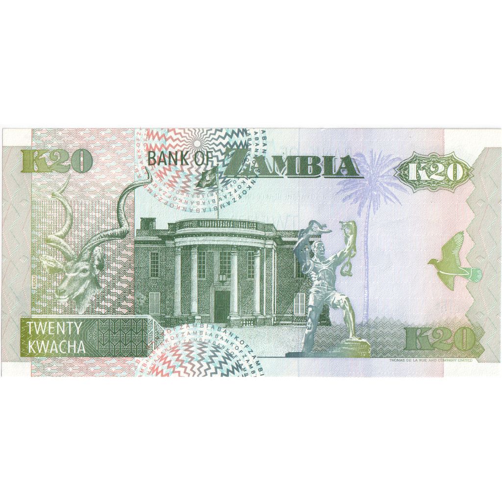 Billet, Zambie, 20 Kwacha, 1992-1996, 1992, KM:36a, NEUF