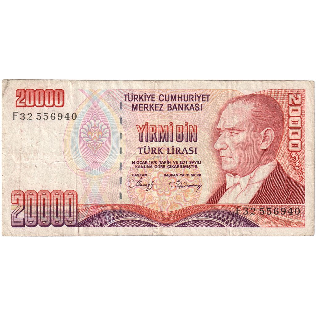 Banconote, Turchia, 20,000 Lira, 1995, MB