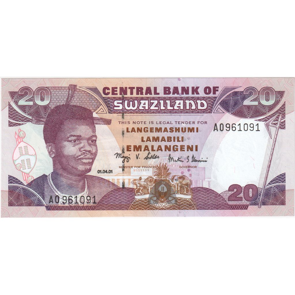Swaziland, 20 Emalangeni, 01-04-01, NEUF