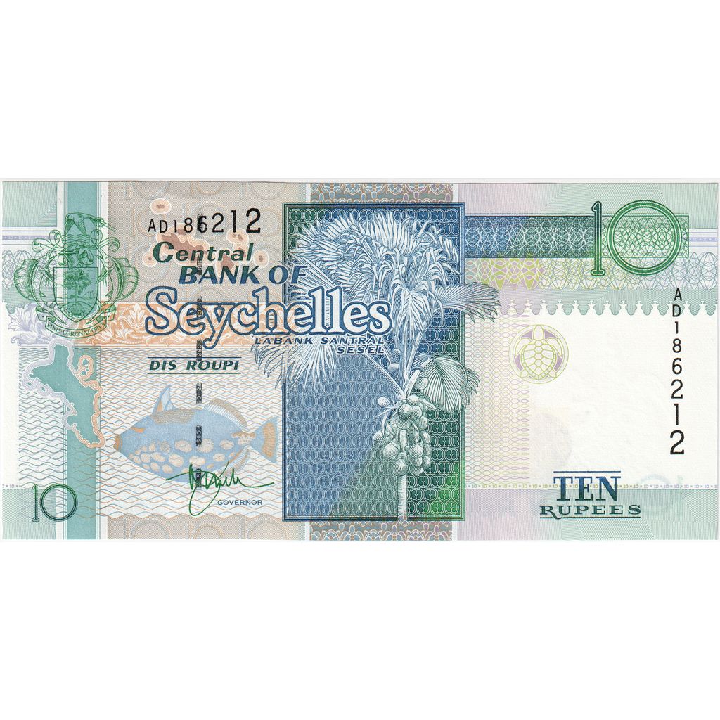 Seychelles, 10 Rupees, UNC(63)