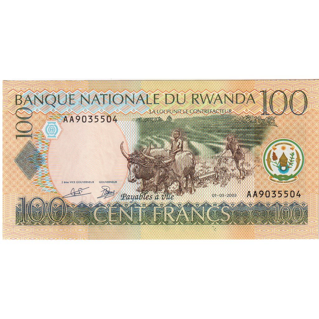 Rwanda, 100 Francs, 2003-05-01, UNC(65-70)