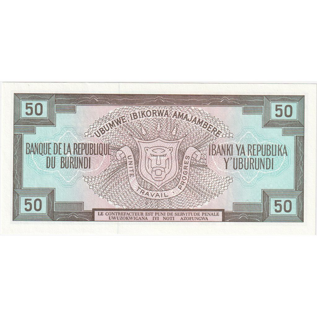 Burundi, 50 Francs, 1993-05-01, NEUF