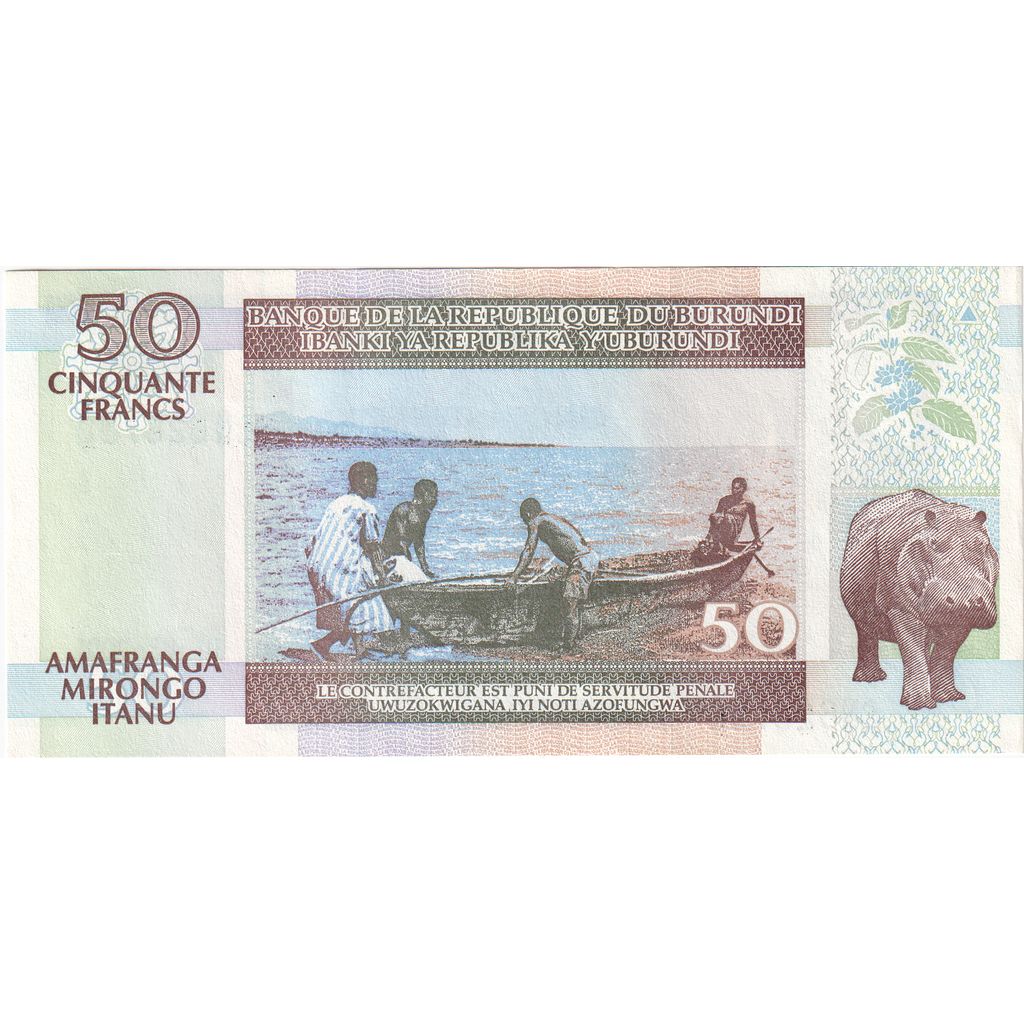 Burundi, 50 Francs, 01-08-2001, NEUF