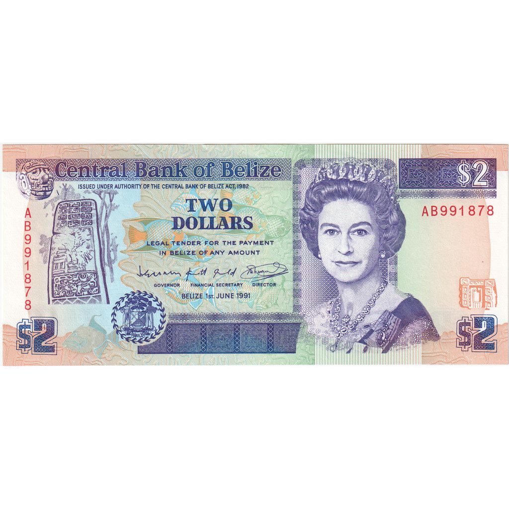 Belize, 2 Dollars, 1990-05-01, UNC(65-70)