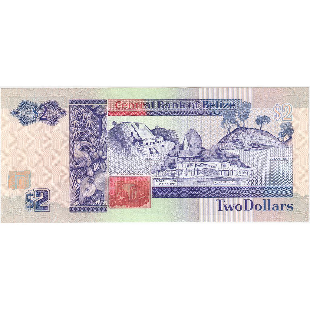 Belize, 2 Dollars, 1990-05-01, UNC(65-70)