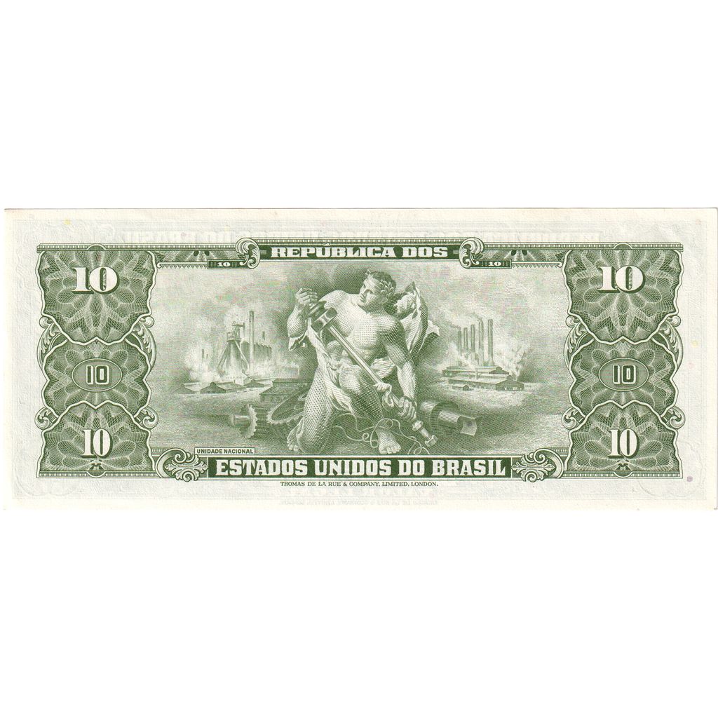 Brésil, 1 Centavo on 10 Cruzeiros, Undated (1962), NEUF